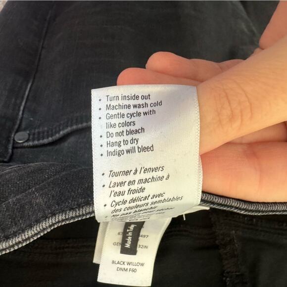 Paige Genevieve Black Flare Leg Denim Jeans Size 32 - Picture 7 of 7